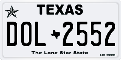 TX license plate DOL2552