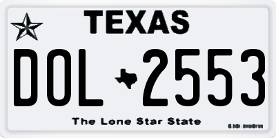 TX license plate DOL2553