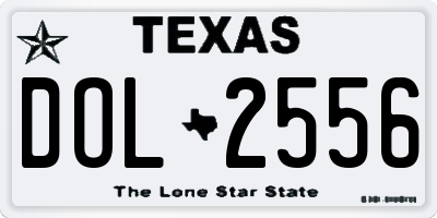 TX license plate DOL2556