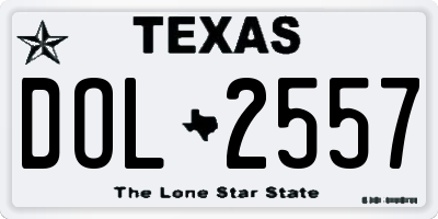 TX license plate DOL2557