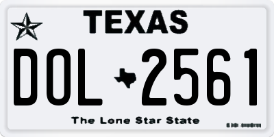TX license plate DOL2561
