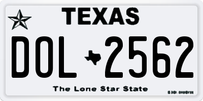 TX license plate DOL2562