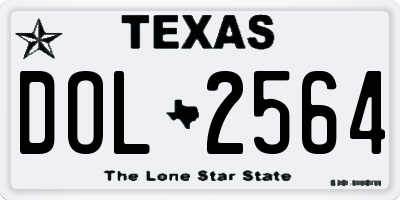 TX license plate DOL2564