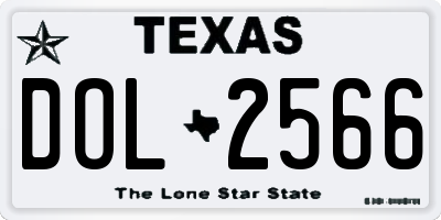 TX license plate DOL2566