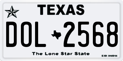 TX license plate DOL2568