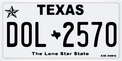 TX license plate DOL2570