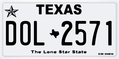 TX license plate DOL2571