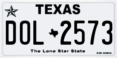 TX license plate DOL2573