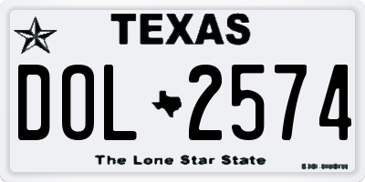 TX license plate DOL2574