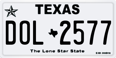 TX license plate DOL2577