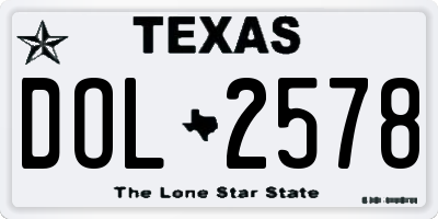 TX license plate DOL2578