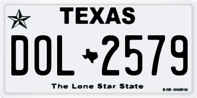 TX license plate DOL2579