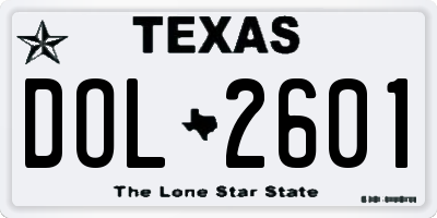 TX license plate DOL2601