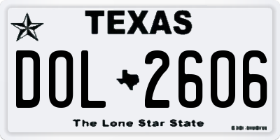TX license plate DOL2606