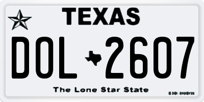 TX license plate DOL2607