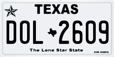 TX license plate DOL2609