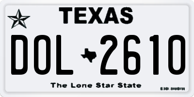 TX license plate DOL2610