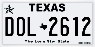TX license plate DOL2612