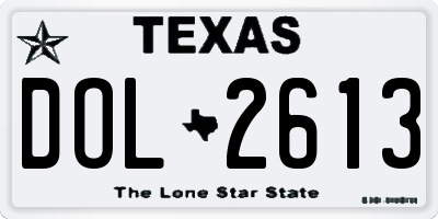 TX license plate DOL2613