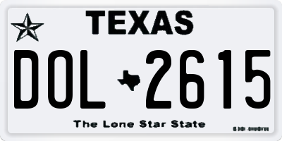 TX license plate DOL2615