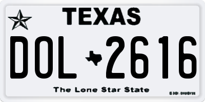 TX license plate DOL2616