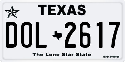 TX license plate DOL2617