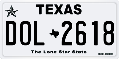 TX license plate DOL2618