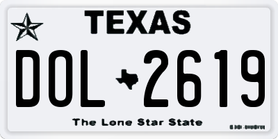TX license plate DOL2619