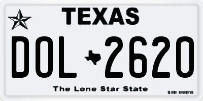 TX license plate DOL2620