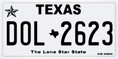 TX license plate DOL2623