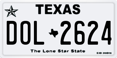 TX license plate DOL2624