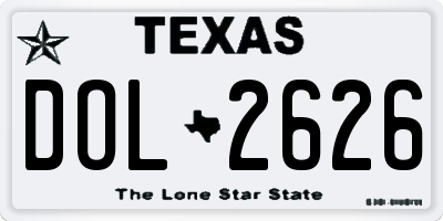TX license plate DOL2626