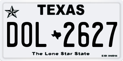 TX license plate DOL2627