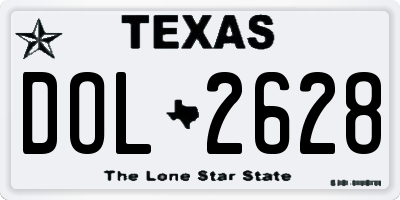 TX license plate DOL2628