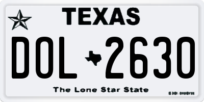 TX license plate DOL2630