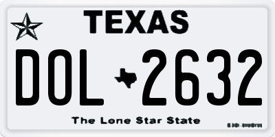 TX license plate DOL2632