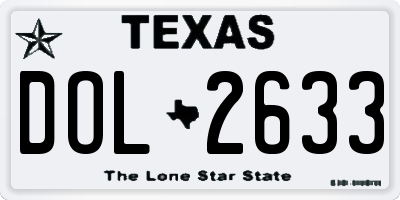 TX license plate DOL2633