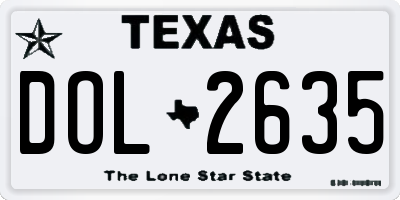 TX license plate DOL2635