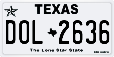 TX license plate DOL2636