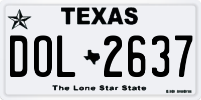 TX license plate DOL2637