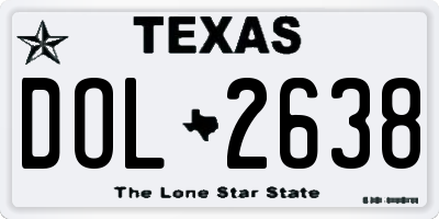 TX license plate DOL2638