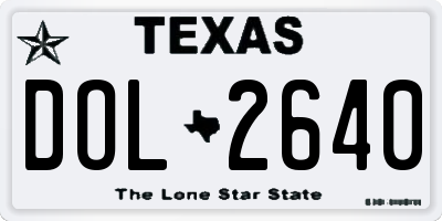 TX license plate DOL2640