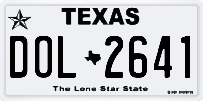 TX license plate DOL2641