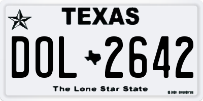 TX license plate DOL2642
