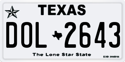 TX license plate DOL2643