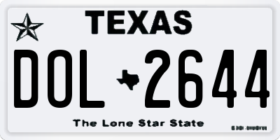 TX license plate DOL2644