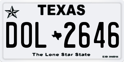 TX license plate DOL2646