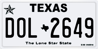 TX license plate DOL2649