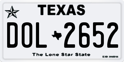 TX license plate DOL2652