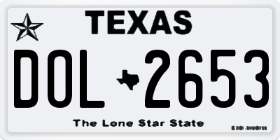 TX license plate DOL2653